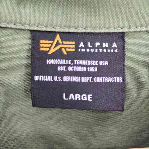 アルファインダストリーズ ALPHA INDUSTRIES エンブレム ユーティリティー スーベニア 刺繍 虎 鷹 フラップポケット S/S シャツ メンズ import:L
