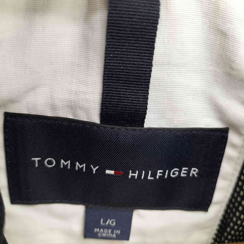 トミーヒルフィガー TOMMY HILFIGER ロゴ 刺繍 パッカブルフード スタンドネック ナイロン ジャケット メンズ import:L