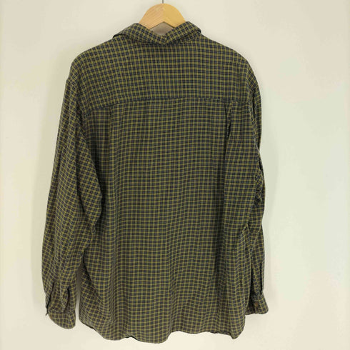 ゲス GUESS 90S レギュラーカラー フラップポケット 猫目ボタン マドラスチェック L/S シャツ メンズ import:XL