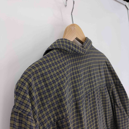 ゲス GUESS 90S レギュラーカラー フラップポケット 猫目ボタン マドラスチェック L/S シャツ メンズ import:XL