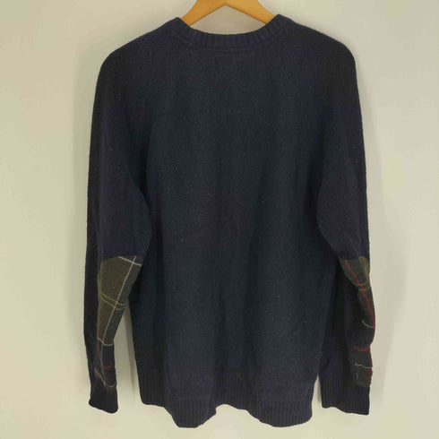 バブアー Barbour Classic Tartan タータンチェック アームパッチ ラグランスリーブ ウール ニット セーター メンズ import:L