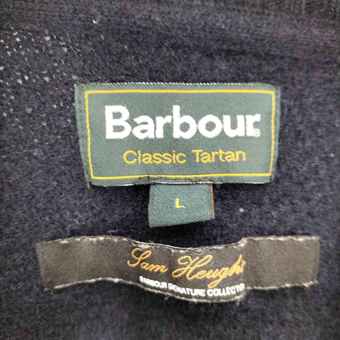 バブアー Barbour Classic Tartan タータンチェック アームパッチ ラグランスリーブ ウール ニット セーター メンズ import:L