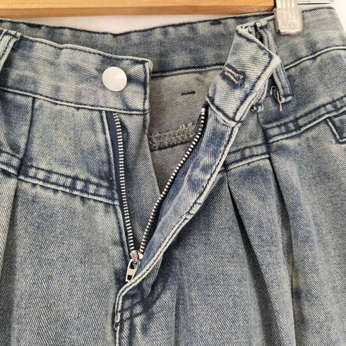 2タック ワイドデニムパンツ レディース JPN:L