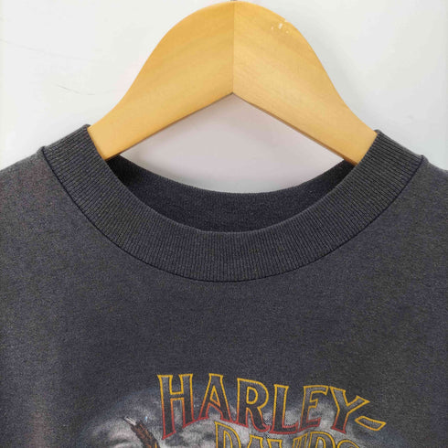 ハーレーダビッドソン HARLEY-DAVIDSON HOLOUBEK USA製 HONOLULU HAWAII ネイティブアメリカン Tシャツ 裾&袖シングル メンズ import:M