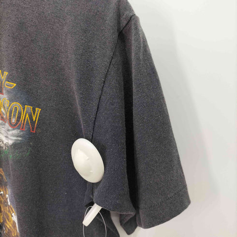ハーレーダビッドソン HARLEY-DAVIDSON HOLOUBEK USA製 HONOLULU HAWAII ネイティブアメリカン Tシャツ 裾&袖シングル メンズ import:M