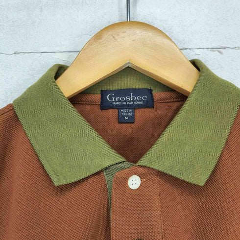 Grosbec ワンポイント刺繍 鹿の子ポロシャツ メンズ JPN:M