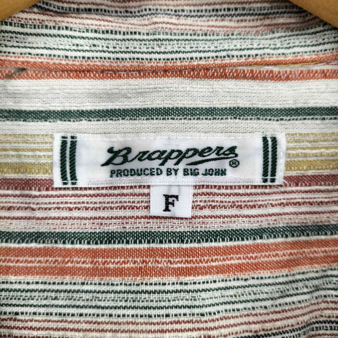 ブラッパーズ BRAPPERS マルチストライプ柄 開襟 S/S シャツ メンズ FREE