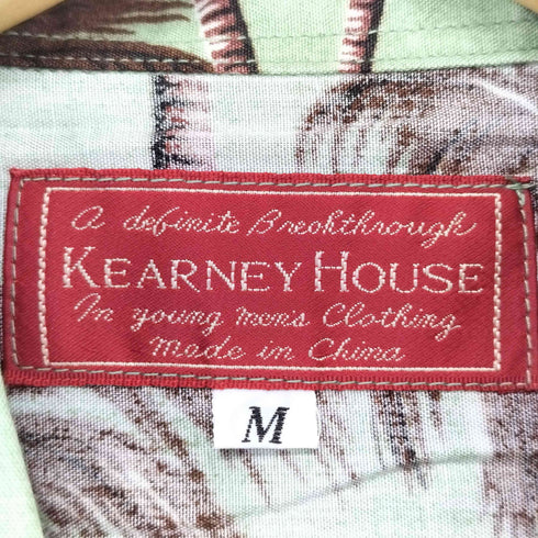 カーニーハウス KEARNEY HOUSE レーヨン100 開襟 アロハシャツ ヤシの木 メンズ JPN:M