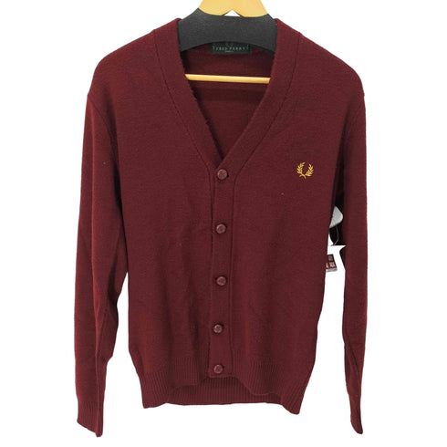 フレッドペリー FRED PERRY MADE IN ENGLAND 月桂樹ロゴ刺繍 アクリルカーディガン メンズ JPN:S