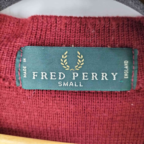 フレッドペリー FRED PERRY MADE IN ENGLAND 月桂樹ロゴ刺繍 アクリルカーディガン メンズ JPN:S