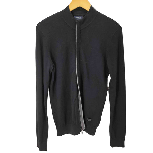 アルマーニジーンズ ARMANI JEANS ダブルジップ 比翼デザイン ドライバーズニット メンズ JPN:S