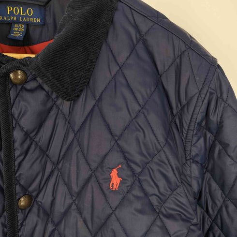 ポロラルフローレン POLO RALPH LAUREN ポニー刺繍 襟コーデュロイ キルティングジャケット レディース import:XL