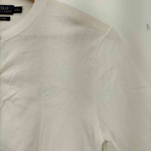ポロラルフローレン POLO RALPH LAUREN 現行タグ コットン 同色ポニー刺繍 カーディガン レディース JPN:S