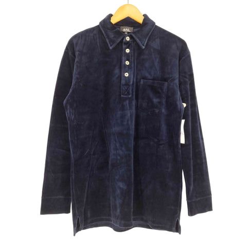 アーペーセー A.P.C. フランス製 ベロアポロシャツ メンズ M