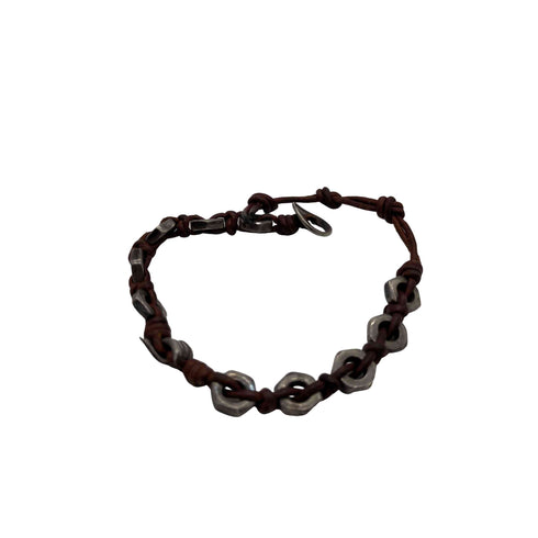 チャンルー CHAN LUU 925刻印 ナット レザー ブレスレット メンズ
