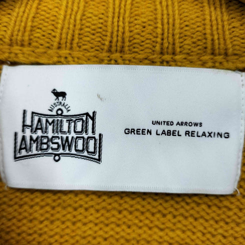 ユナイテッドアローズグリーンレーベルリラクシング UNITED ARROWS green label relaxing ハミルトンラム ワイドカラー ニット メンズ JPN:XL