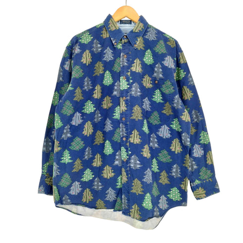 チャップスラルフローレン CHAPS RALPH LAUREN 80s- ツリーデザインBDシャツ メンズ L