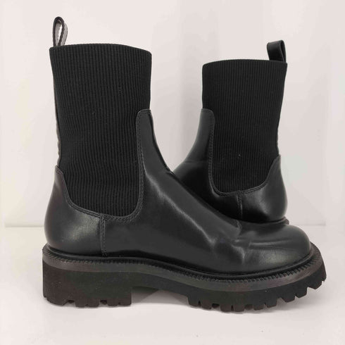 チャールズアンドキース CHARLES&KEITH ニット ソックス リッジッド ソール チェルシー ブーツ レディース 36