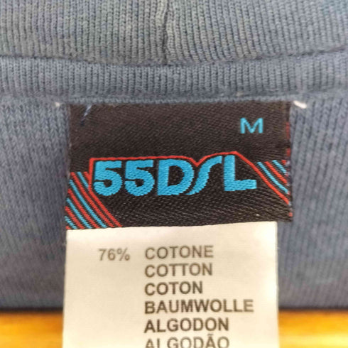 フィフティーファイブディーエスエル 55DSL Y2K パイル地 ラグランパイピング ジップアップパーカー レディース import:M
