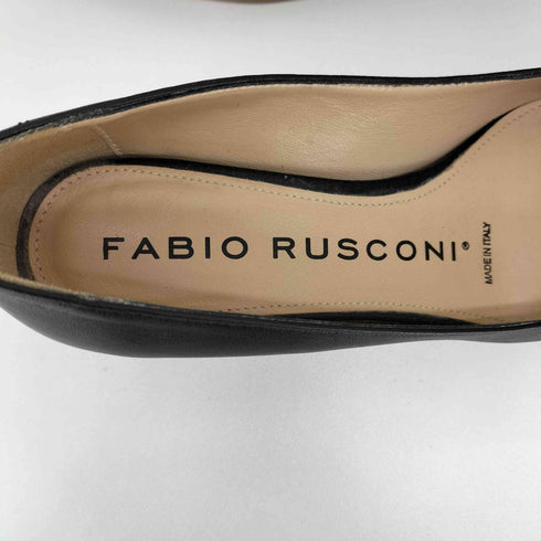 ファビオルスコーニ FABIO RUSCONI イタリア製 ショート ピンヒール ポインテッドトゥ レザー パンプス レディース 36