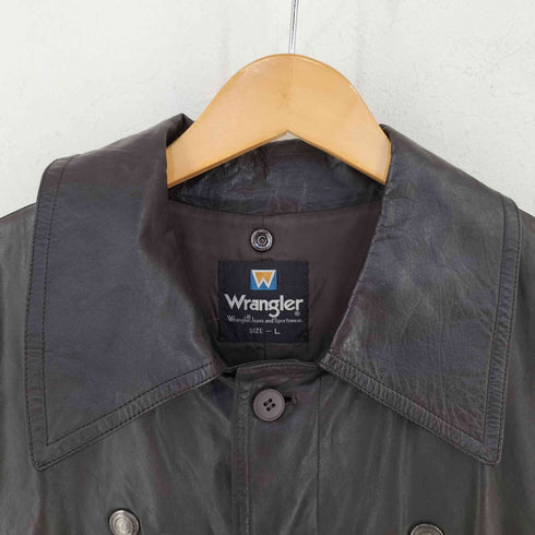 ラングラー Wrangler 70-80s デザイン ベルテッド レザー コート メンズ import:L