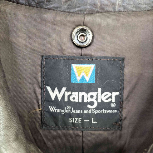 ラングラー Wrangler 70-80s デザイン ベルテッド レザー コート メンズ import:L