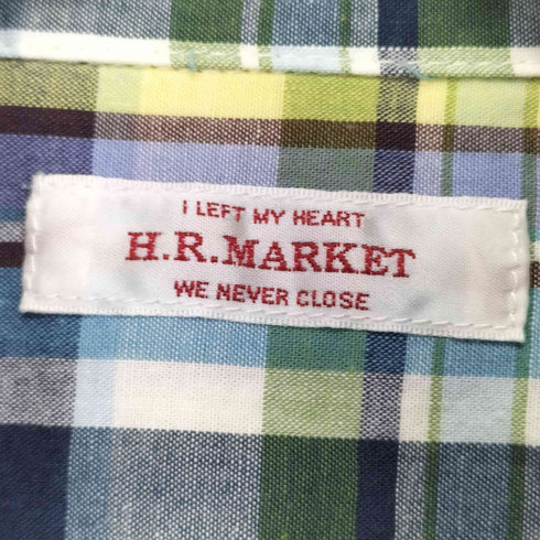 ハリウッドランチマーケット HOLLYWOOD RANCH MARKET Hロゴ刺繍 マドラスチェック S/S ボタンダウンシャツ メンズ JPN:2