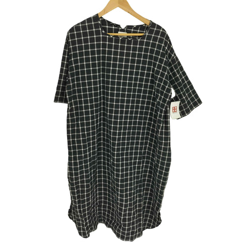 グラム glamb チェック コットン S/S ビックシルエット ロング ワンピース レディース FREE