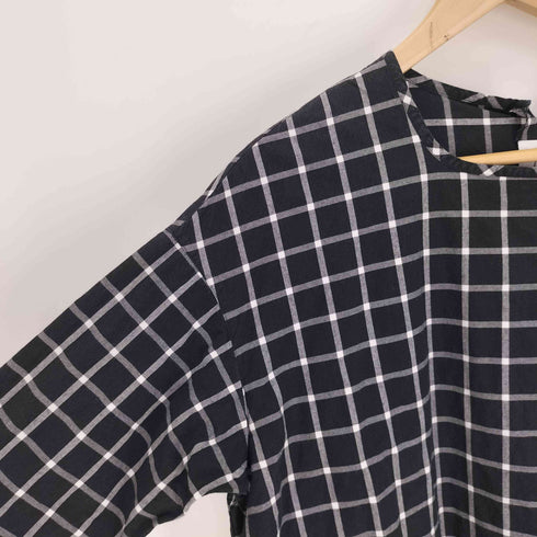 グラム glamb チェック コットン S/S ビックシルエット ロング ワンピース レディース FREE