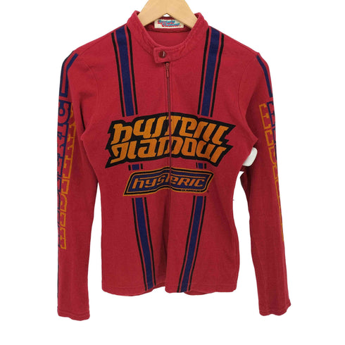 ヒステリックグラマー HYSTERIC GLAMOUR 90s Y2K 初期タグ パイル地 シングル ライダースジャケット サイクルジャージ メンズ FREE