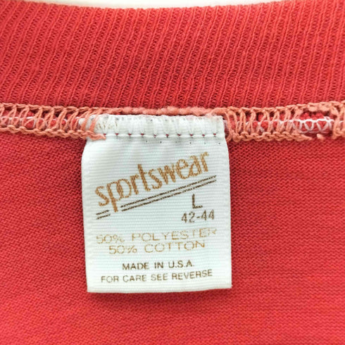 70-80S USA製 sports wearボディ MacGregor プリント S/S クルーネック Tシャツ ポリ コットン メンズ import:L