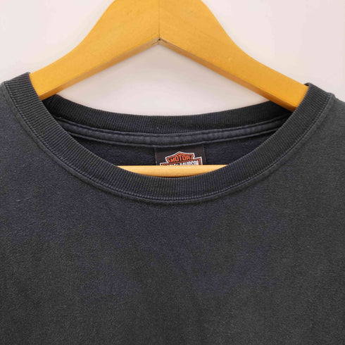 ハーレーダビッドソン HARLEY-DAVIDSON 00S USA製 両面 プリント ファイヤーパターン L/S クルーネック Tシャツ メンズ import:M