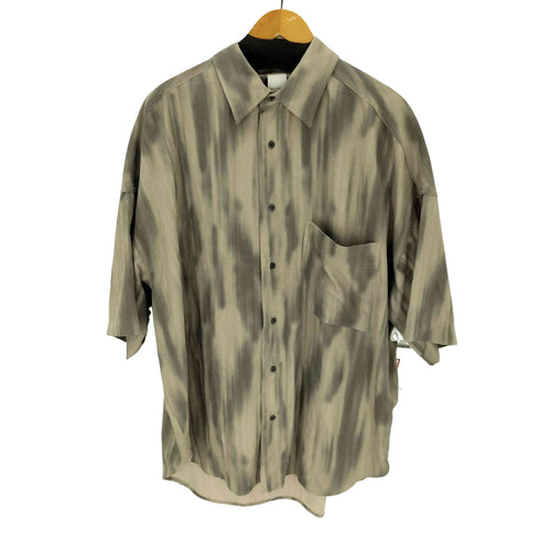 キャスパージョン CASPER JOHN ポリナイロン ストライプレギュラーカラーs/s シャツ メンズ JPN:L
