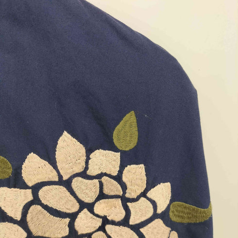 JENNYFER フロント 花 刺繍 ジップアップ ブルゾン レディース import:L