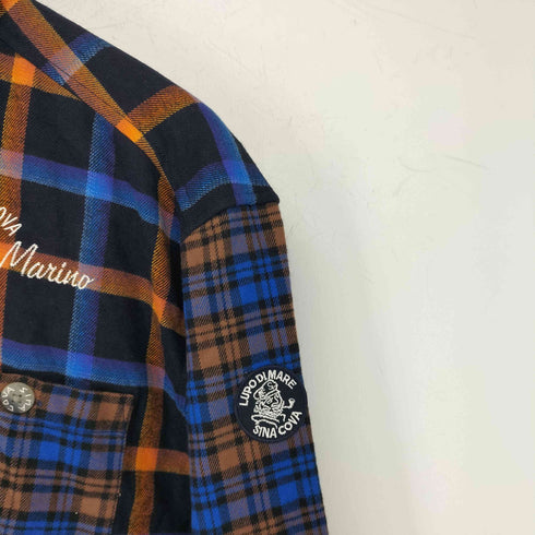 シナコバ SINA COVA 起毛チェック 切り替えシャツジャケット メンズ JPN:XL LL