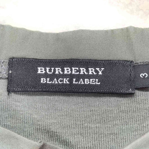 バーバリーブラックレーベル BURBERRY BLACK LABEL ロゴ刺繍ヘンリーネックS/S ポロシャツ メンズ JPN:3