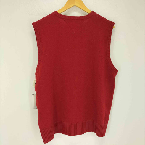 トミーヒルフィガー TOMMY HILFIGER ラムウール ロゴ刺繍ニットベスト メンズ JPN:XL