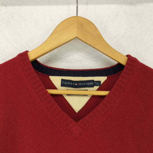 トミーヒルフィガー TOMMY HILFIGER ラムウール ロゴ刺繍ニットベスト メンズ JPN:XL