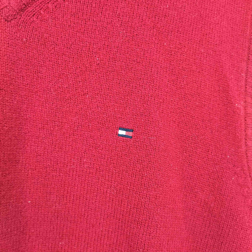 トミーヒルフィガー TOMMY HILFIGER ラムウール ロゴ刺繍ニットベスト メンズ JPN:XL