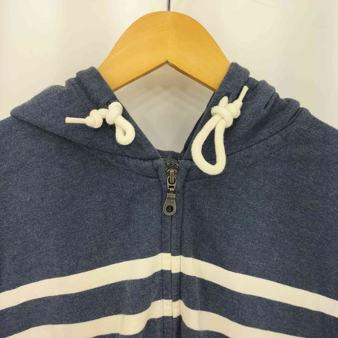 エディーバウアー Eddie Bauer ボーダー ダブルジッパー パーカー メンズ import:M