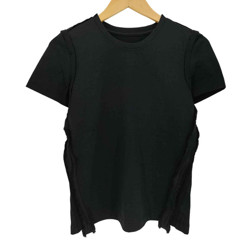 ジェイエヌビーワイ JNBY センソユニコ ドッキング サイドライン フリンジ カーブ クルーネック Tシャツ レディース JPN:38