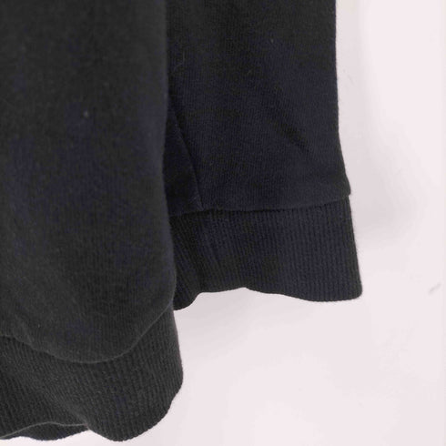 #000000 異素材切替 レザーパッチ ジップパーカー メンズ