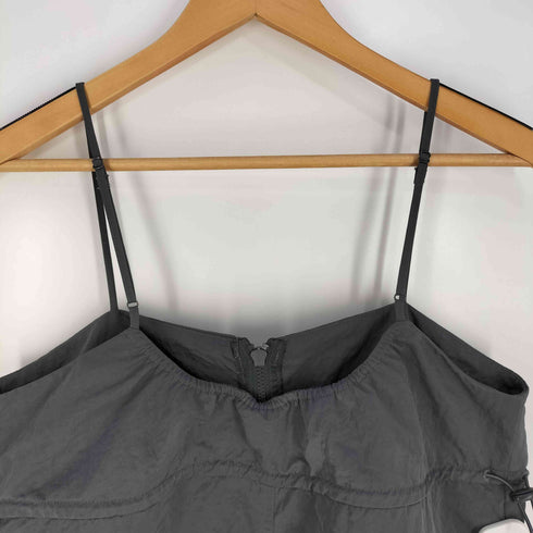 ザラ ZARA ナイロン フロントジップ キャミソール ミディワンピース レディース import:M