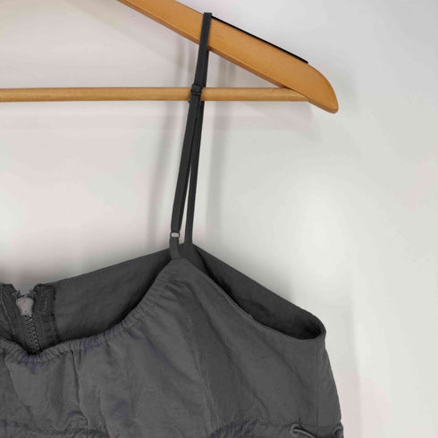 ザラ ZARA ナイロン フロントジップ キャミソール ミディワンピース レディース import:M
