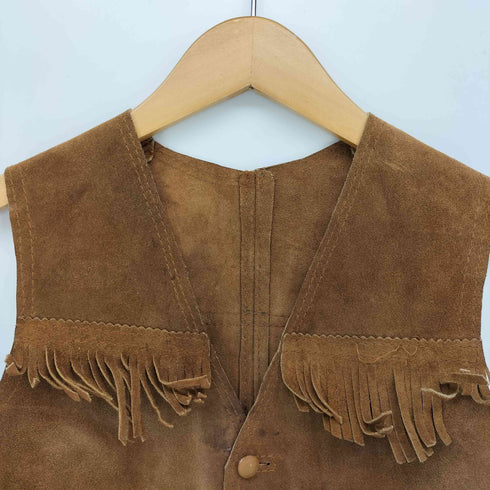 フリンジ ウエスタン スエード レザー ベスト メンズ