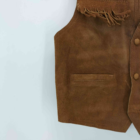フリンジ ウエスタン スエード レザー ベスト メンズ