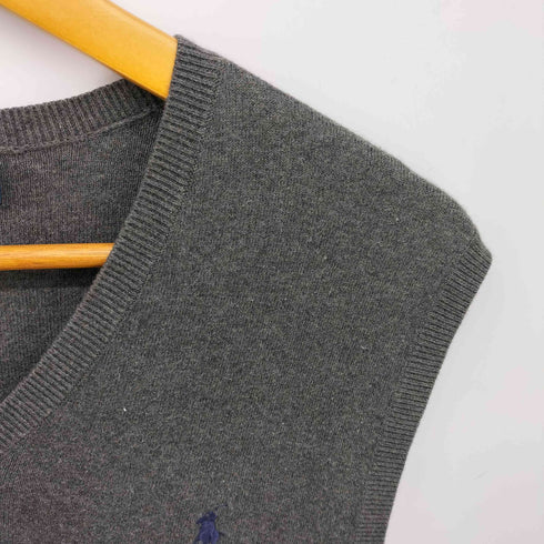 ポロバイラルフローレン Polo by RALPH LAUREN PIMA COTTON ポニー刺繍 Vネック コットン ニット ベスト メンズ import:M