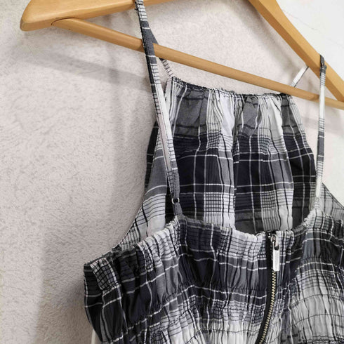 メゾンスペシャル MAISON SPECIAL CHECKED SHIRRING BUSTIER レディース FREE
