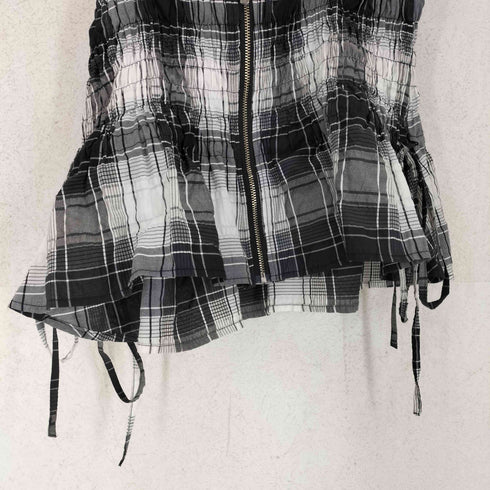 メゾンスペシャル MAISON SPECIAL CHECKED SHIRRING BUSTIER レディース FREE