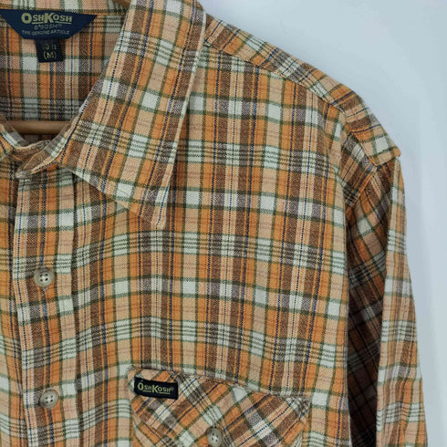 オシュコシュ OSHKOSH 80s 三角タグ チェック柄 フランネルシャツ メンズ import:M